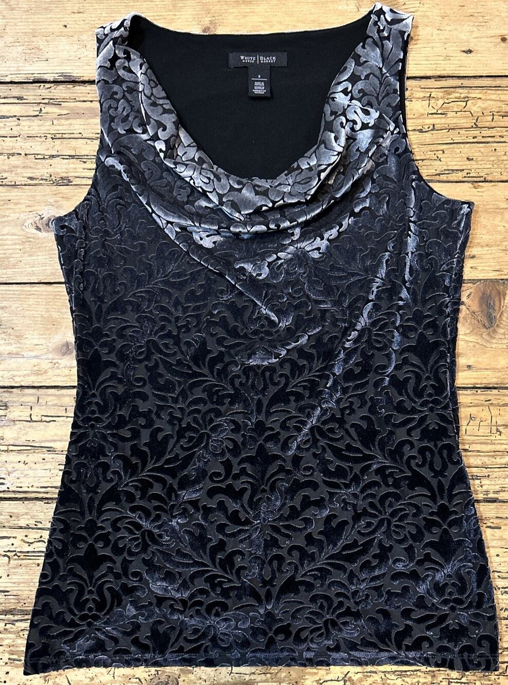 White House Black Market Womens Size S Ombre Velvet Blouse NWOT